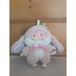 Miyee Cafe Pink Bunny Plush Pendant‎ Vinyl Face Kawaii Bag Charm Doll D51